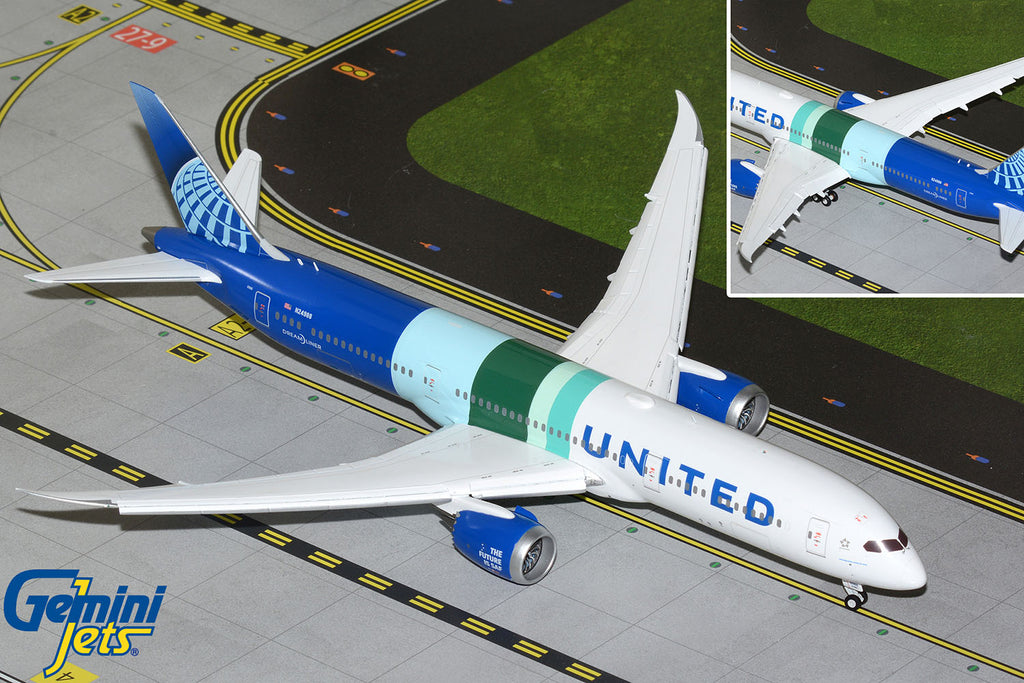 GeminiJets G2UAL1395F 1:200 United Airlines 787-9 "The Future is SAF" (Flaps Down)