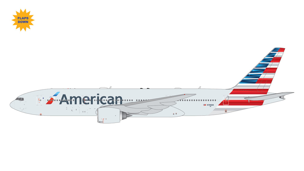 GeminiJets GJAAL2359F 1:400 American Airlines Boeing 777-200ER (Flaps Down) N788AN