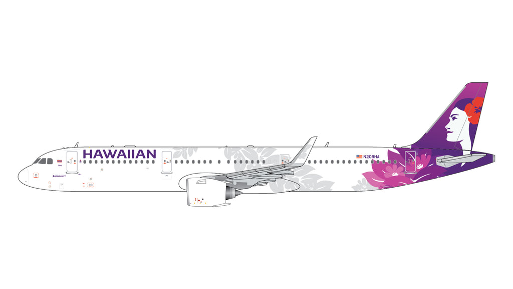GeminiJets GJHAL2415 1:400 Hawaiian Airlines Airbus A321neo N209HA