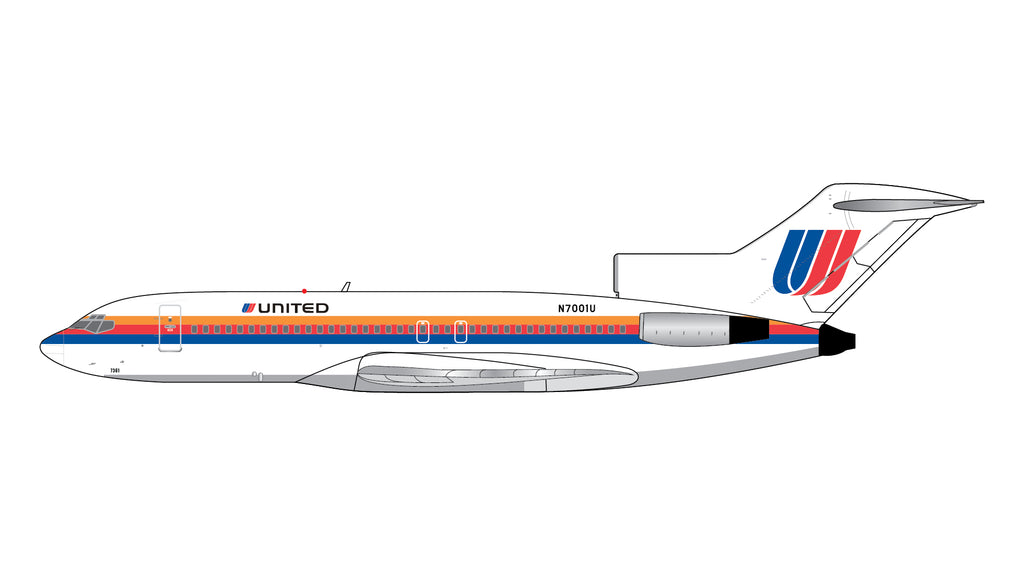 GeminiJets GJUAL2349 1:400 United Airlines Boeing 727-100 "Saul Bass" N7001U