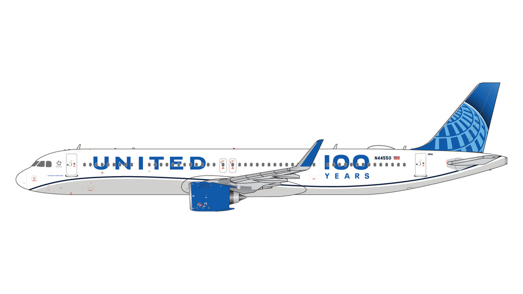 GeminiJets GJUAL2424 1:400 United Airlines Airbus A321neo "100 Years" N44550