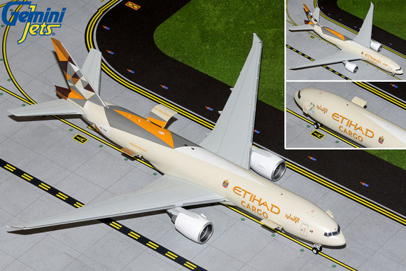 GeminiJets G2ETD955 1:200 Etihad Cargo Boeing 777F (Optional Doors Open/Closed Config) A6-DDE